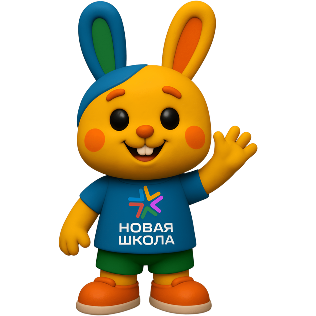 Маскот центра — зайчик Новой Школы